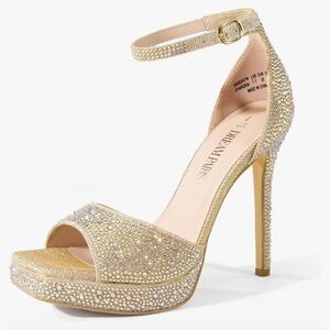 Dream Pairs Gold Rhinestone Stiletto Heels size 7
